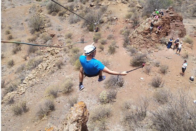 Climbing + Zipline + Via Ferrata + Cave. Adventure route in Gran Canaria - The volcanic tube cave: fun, eerie, and definitely not for claustrophobia